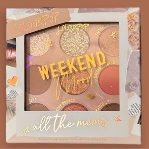 ColourPop Weekend Mood Pressed Powder Eye Shadow Palette Neutrals & Corals NIB